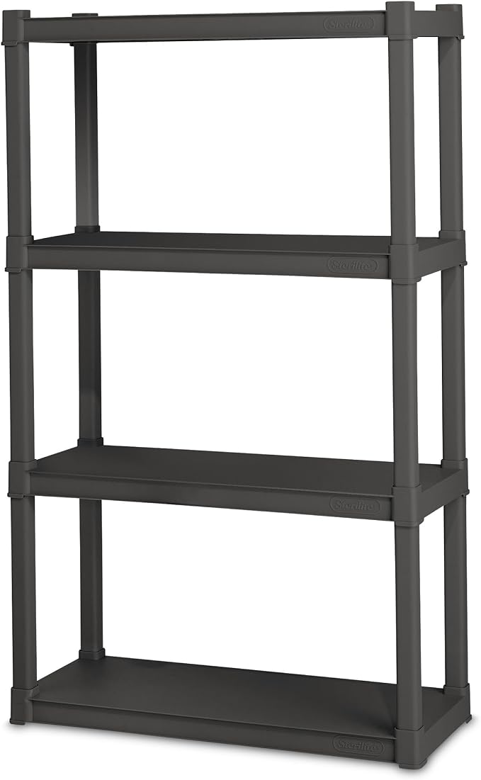 STERILITE 01643V01 4 Shelf Durable Solid Surface Shelving Unit, Flat Grey - Image 8