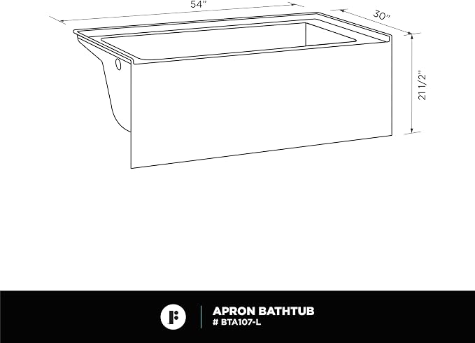 Fine Fixtures Acrylic, Fiberglass Alcove Soaking Bathtub - Image 4