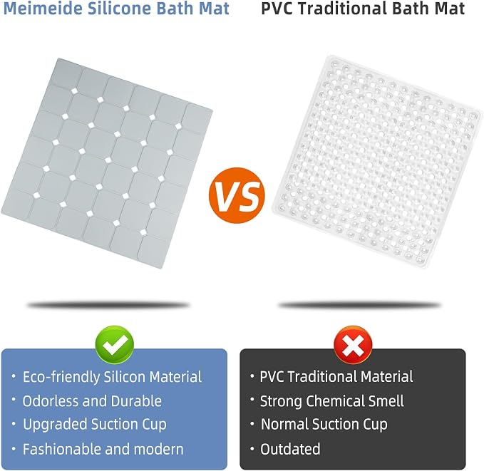 Shower Mat Non Slip 21"x21" Silicone Foldable Bath Mat - Image 4