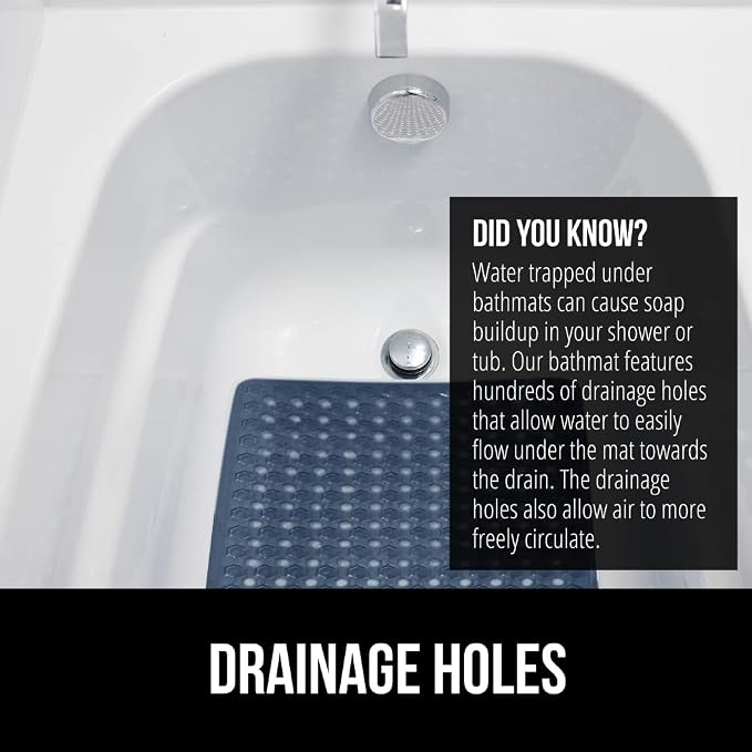 GORILLA GRIP Patented Bath Tub Shower Mat, Machine Washable Bathtub Floor Liner - Image 4