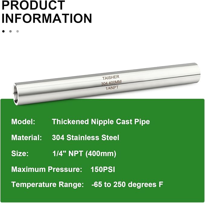 TAISHER 1PCS Stainless Steel Pipe Fittings, 1/4" NPT Female x 1/4" NPT Female - Image 5