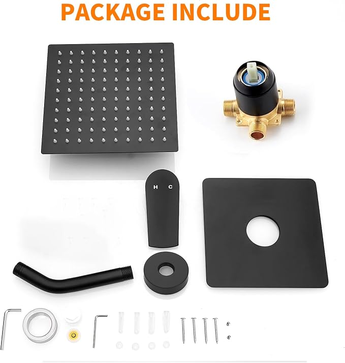 Black Shower Faucet Single Function Trim Kit - Image 7