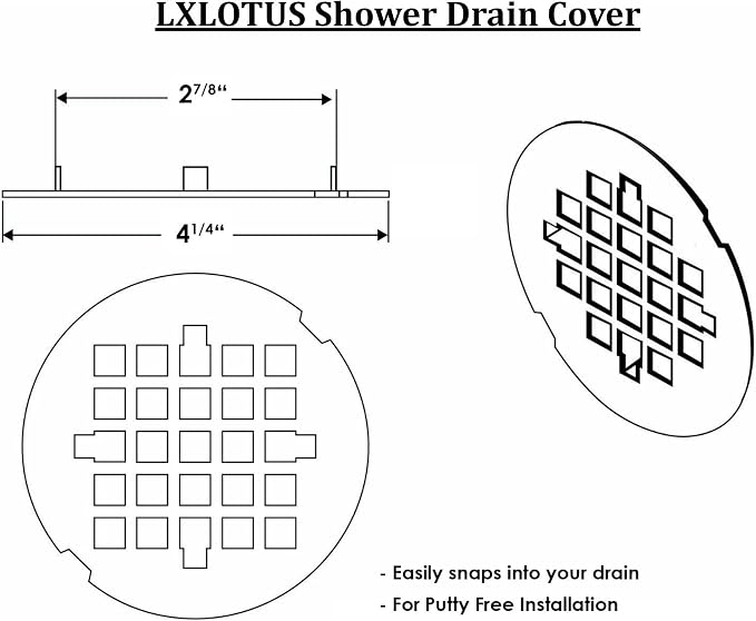 4 ¼” Champagne Bronze Snap-in Shower Drain Cover - Image 3