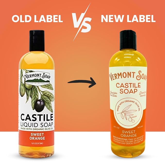 Vermont Orange Castile Soap, Gentle Liquid Soap - Image 2