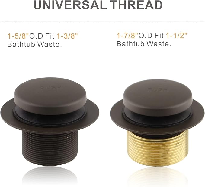 Bronze Tip Toe Bathtub Tub Drain Conversion Kit Assembly, Wellup Tub Drain Trim - Image 4