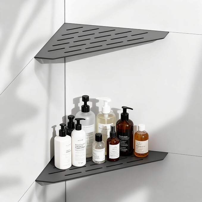 Corner Shower Shelves 10" 2 Pcs, 304 Stainless Steel Shower Corner Shelf Wall by BATHLAVISH