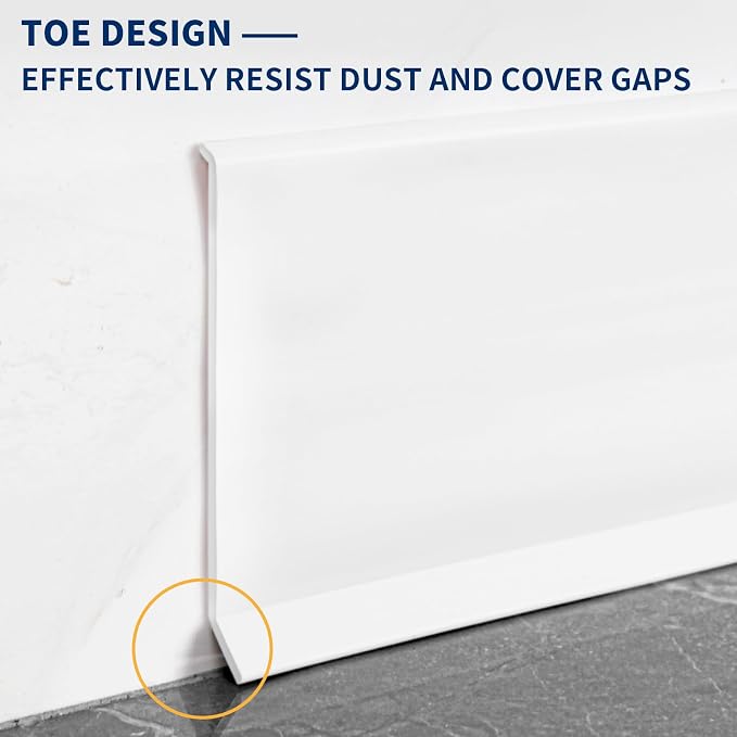 Flexible Baseboard Molding Trim 6 Inch Self-Adhesive Vinyl Wall Base Peel and - Image 4