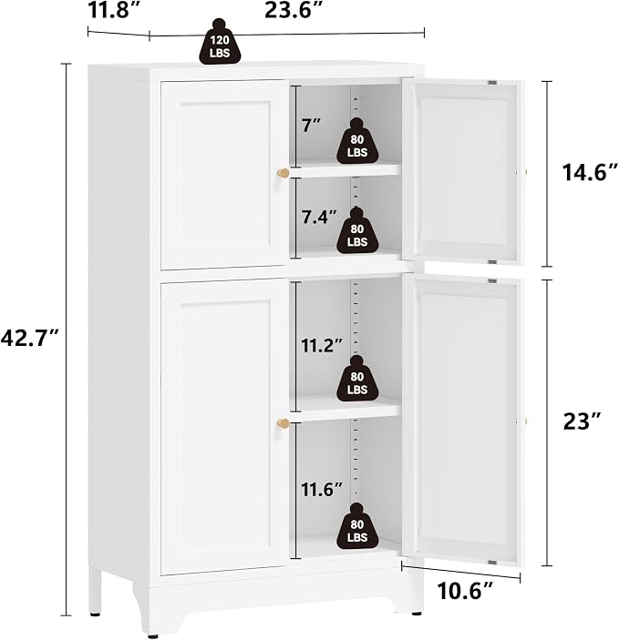 Metal Pantry Cabinet, Tall Kitchen Pantry Storage Cabinet - Image 2