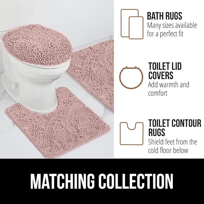 GORILLA GRIP Bath Rug Mat, Soft Absorbent Chenille, Quick Dry Microfiber Mats - Image 8