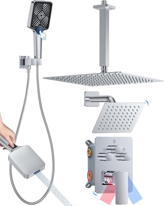 Shower System with Pressure Balance Valve by Woindo