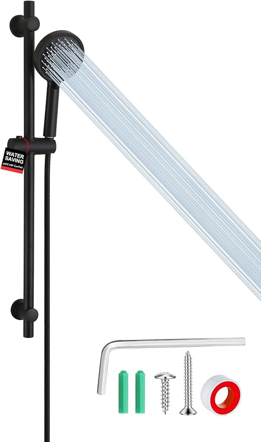 Handheld Shower Head with Slide Bar, 2.5GPM High Pressure 3-Function Adjustable by RALANDA