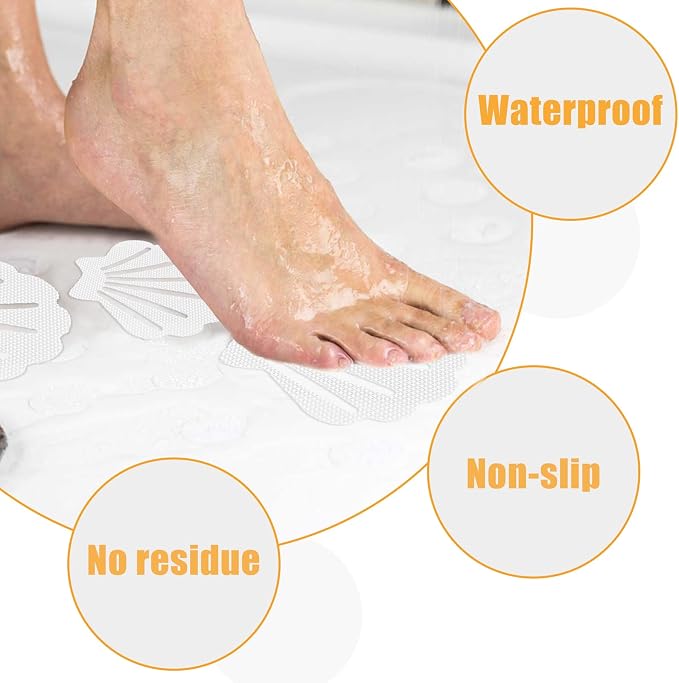 30 Pcs Non Slip Bathtub Stickers White Adhesive Decals Sea Shell Shape Shower - Image 4