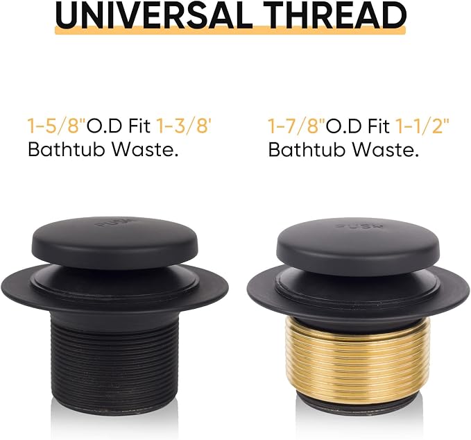 Black Tub Drain Bathtub Drain Conversion Kit - Image 4