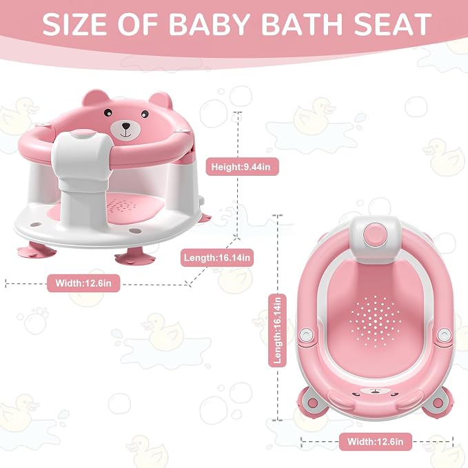 Baby Bath Seat for Babies 6 Months & up, Non-Slip Toddler Bath Seats for Babies - Image 6