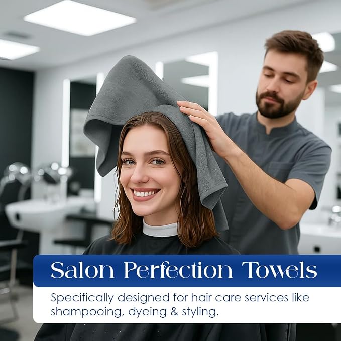 DAN RIVER 100% Cotton Salon Towels Set – 16x26 inches, Highly Absorbent and - Image 6