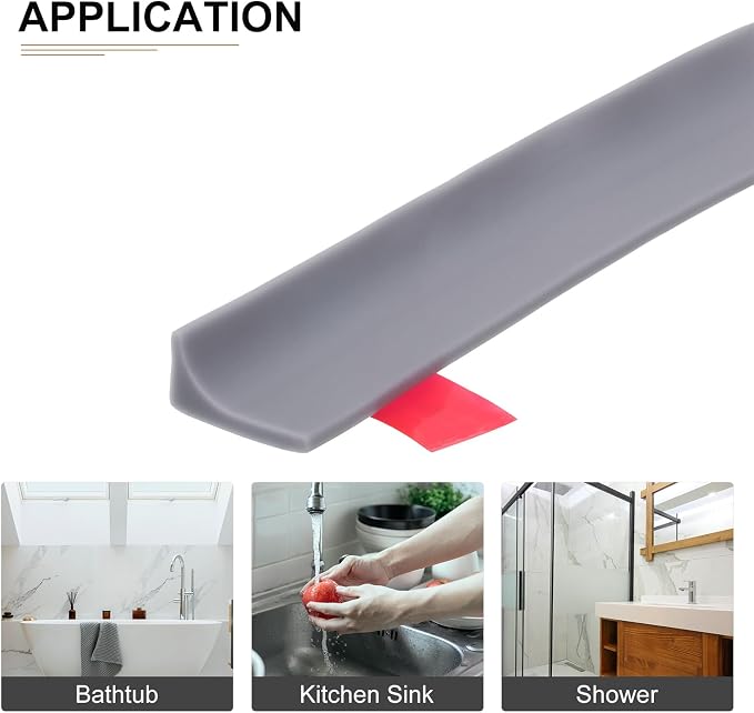 118"x0.8"x0.5" Collapsible Shower Barrier Stopper - Image 4