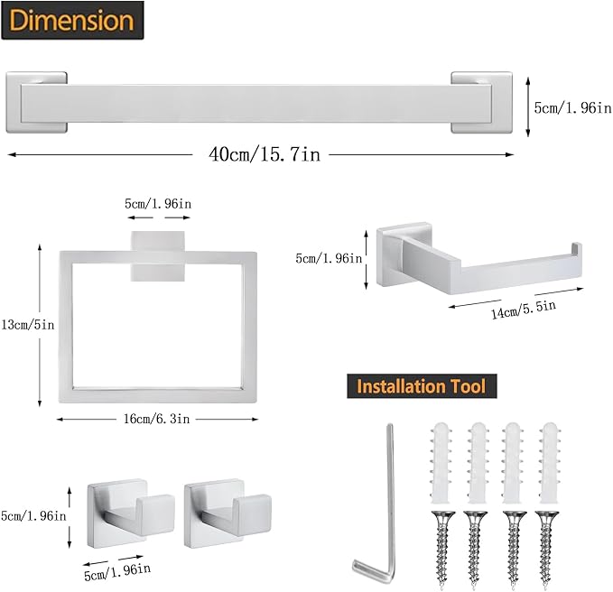 5 Piece Bathroom Towel Bar Set - Image 6