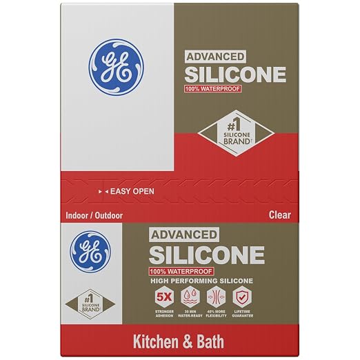 GE Advanced Silicone Caulk for Kitchen & Bathroom, 10 fl oz Cartridge, 12 Pack - Image 2