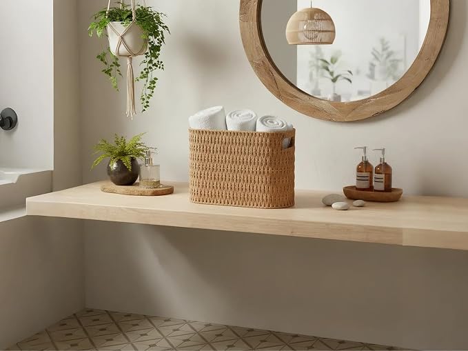 Paper Rope Basket for Toilet Paper Storage, Hand-Woven Wicker Basket for - Image 6
