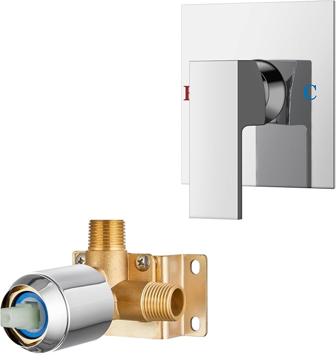 Airuida Square Single-Function Brass Faucet Shower Rough-in Valve Male Thread by Airuida
