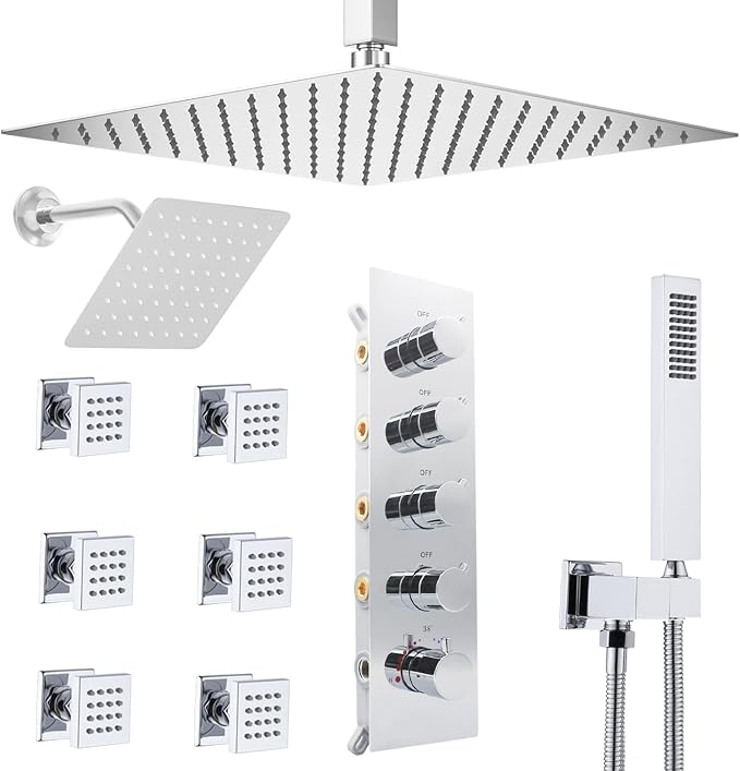 Thermostatic Shower System Dual Shower Heads by NPYSVSSS