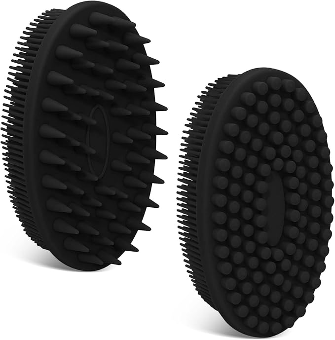 Soft Silicone Body Scrubber 2PCS, Dual-Side Silicone Loofah by GEENOA
