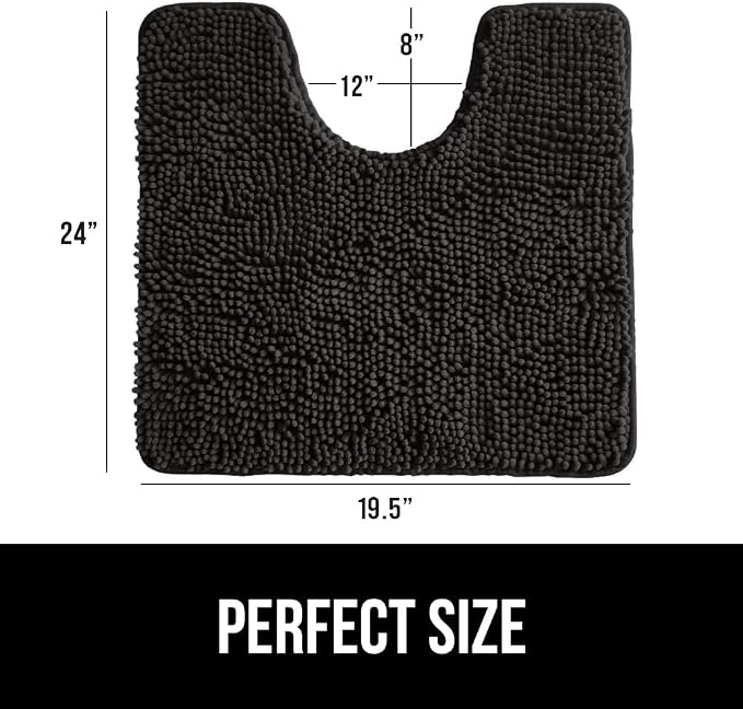 GORILLA GRIP Plush Absorbent Shaggy Chenille Bath Rug Mat - Image 2
