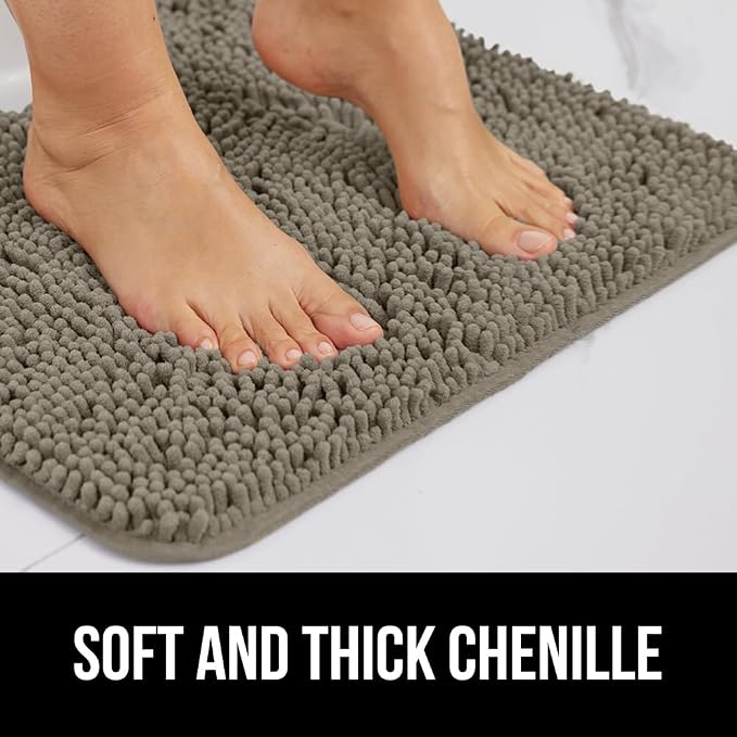 GORILLA GRIP Plush Absorbent Shaggy Chenille Bath Rug Mat - Image 4