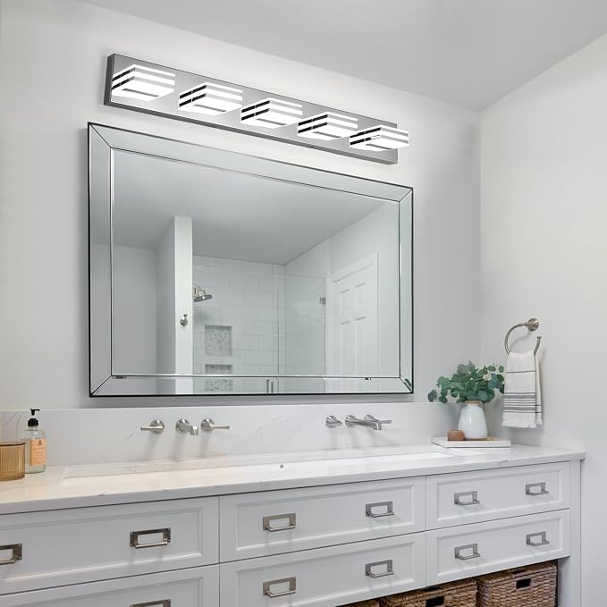 LED Vanity Lighting 30W Lights for Mirror 5 Light Bath Wall Lamps 34 Inch - Image 7