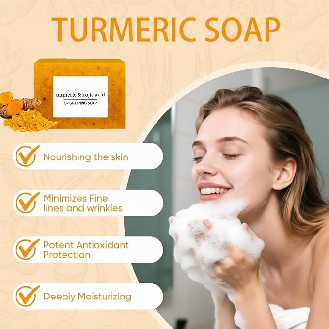 Kojic Acid Soap, Turmeric Soap Bar - Image 4