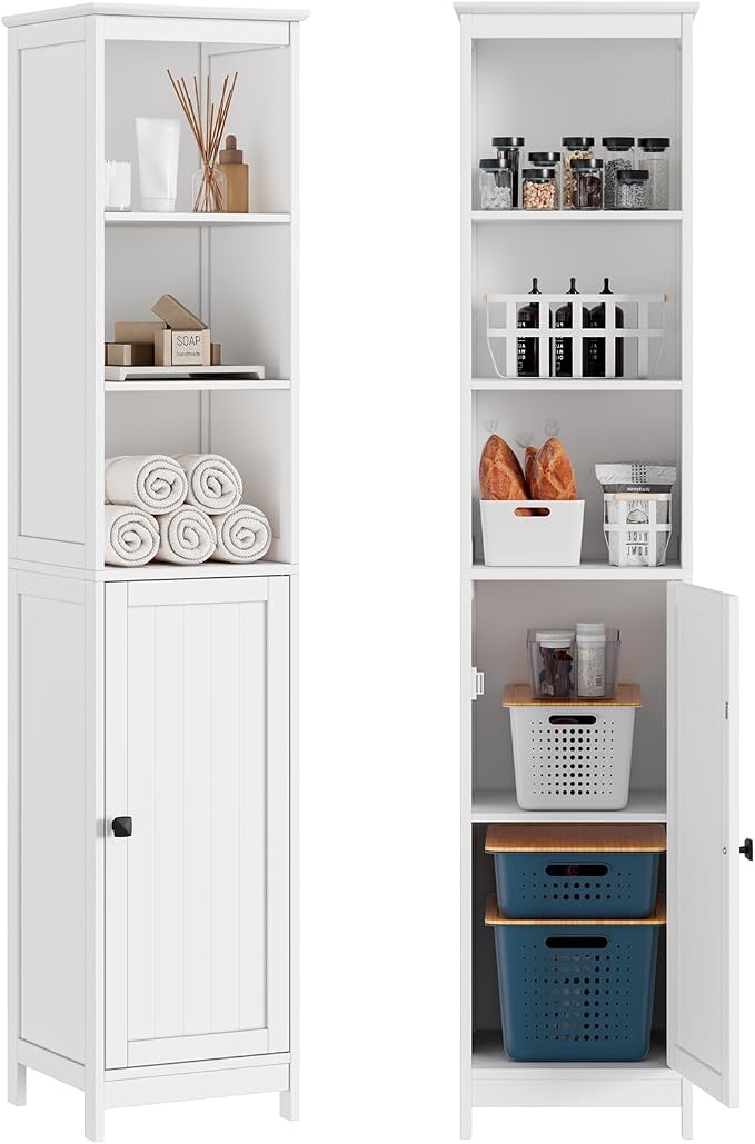 RRX Tall Bathroom Storage Cabinet, Slim Cabinet by RRXHome