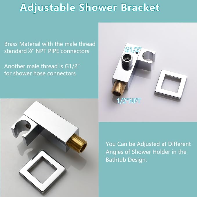 Bathroom Rainfall Shower System Wall Mount 8 Inch Shower Head - Image 9