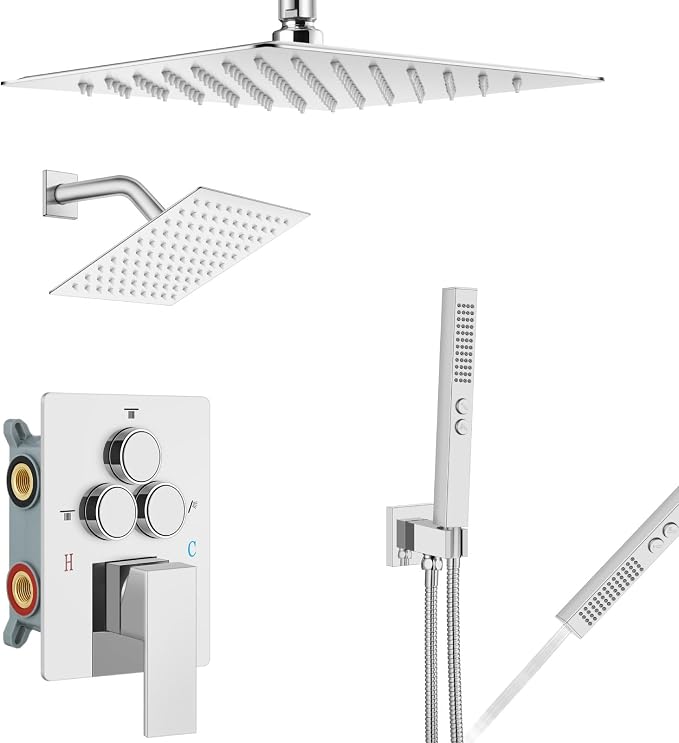 Aolemi Shower Faucet Set Ceiling Mount Shower System Rough-in Valve and Shower by Aolemi