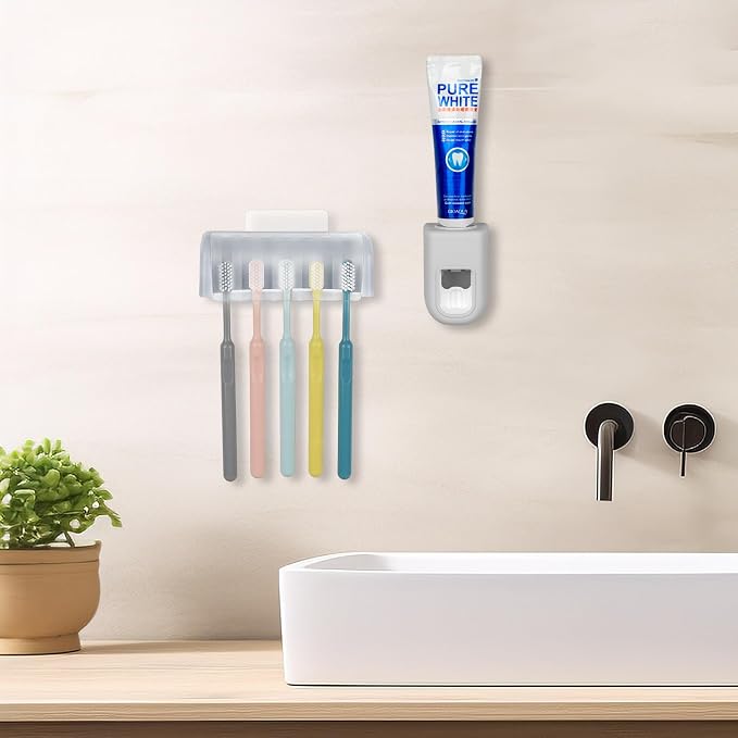 5 Slots Wall Mount Toothbrush Holder - Image 4