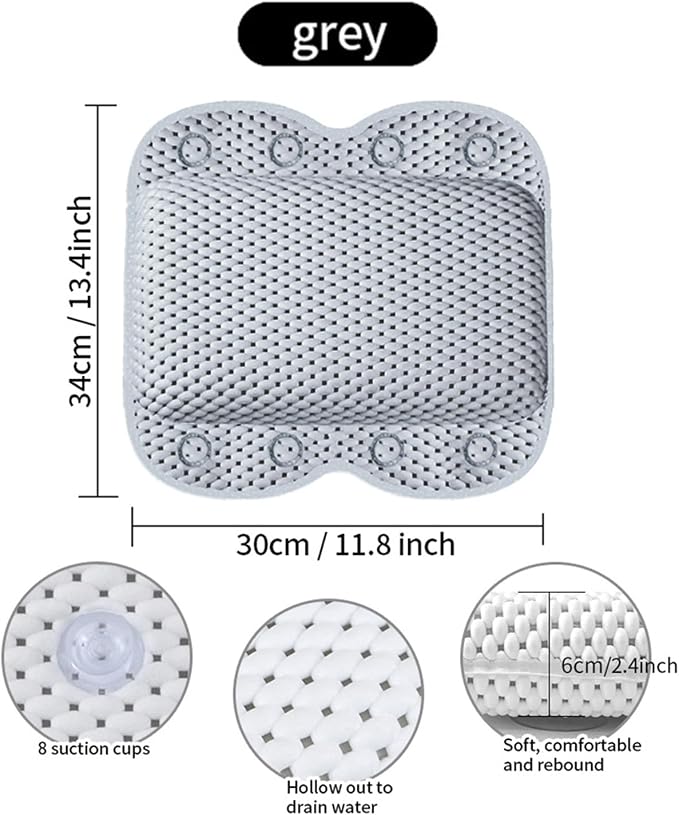 Bath Pillow Non Slip Spa Bathtub Head & Neck Rest Support, Headrest - Image 6