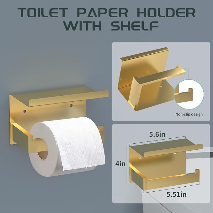 7 Piece Gold Bathroom Hardware Set - Image 3