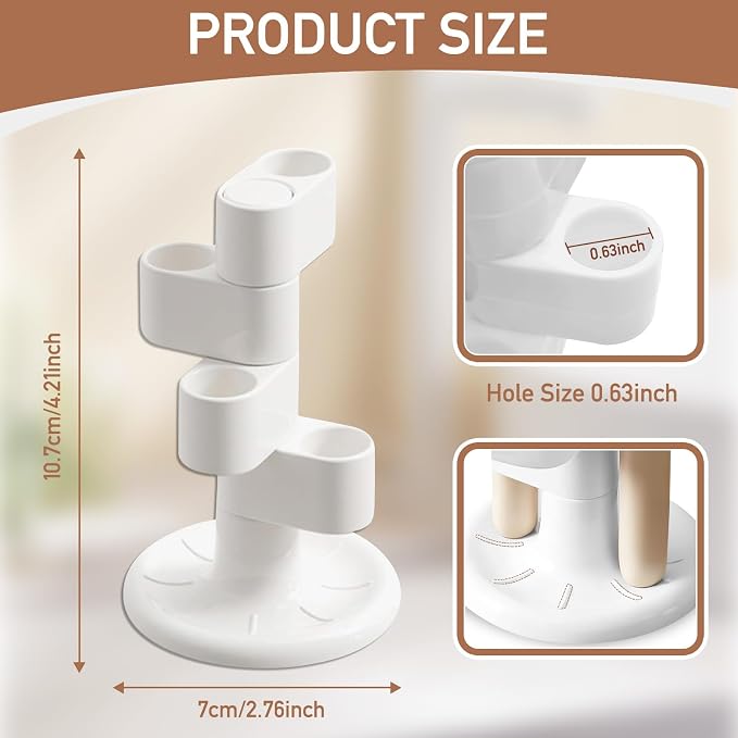 3 Pack 360° Rotating Toothbrush Holder - Image 2