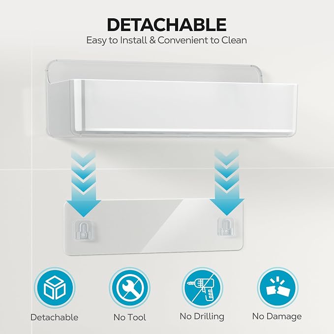 Nieifi Adhesive Wall Shelf, Shower Shelves 5 Pack - Image 8