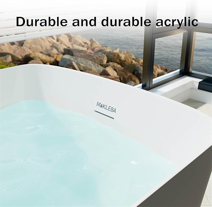 47" Lucite Acrylic Freestanding Bathtub，Square Shape Janpanese Soaking Tub - Image 7
