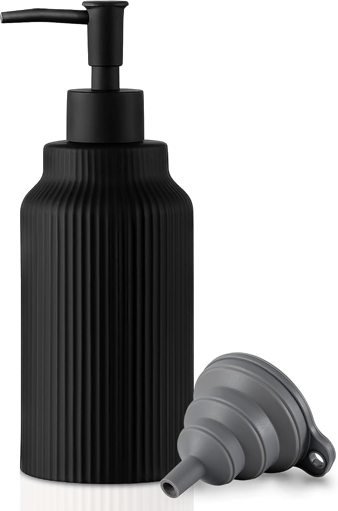 Modern Ceramic Soap Dispenser for Bathroom，14oz Ceramic Soft Touch Hand Lotion by Unknown