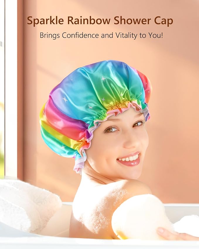 mikimini Sparkle Rainbow Shower Cap - Image 5
