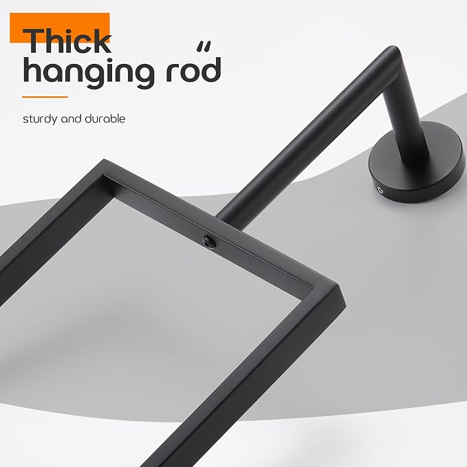 Towel Rack Black Hand Towel Ring Holder - Image 8