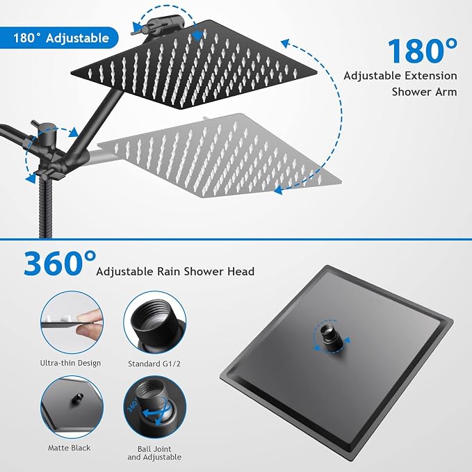 High/Low Pressure Water Rain Shower Head - Image 4