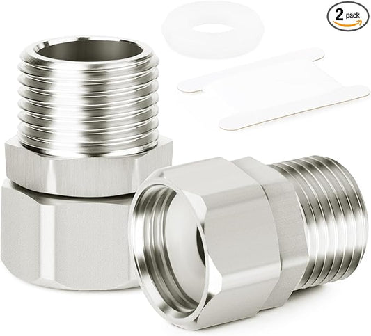 TAISHER 2PCS 304 Stainless Steel Flexible Movable Connector, 1/2" Male by TAISHER