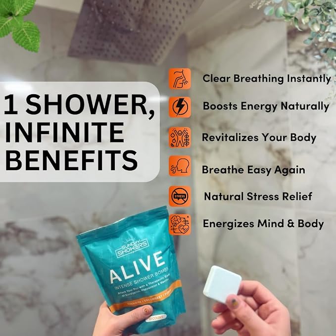 Alive Shower Bombs 10-Pack – Made in USA | Powerful Aromatherapy Steamers - Image 3