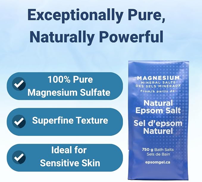 Epsomgel™ Natural Epsom Bath Salts - 750g | 100% Pure Magnesium Sulfate - Image 3