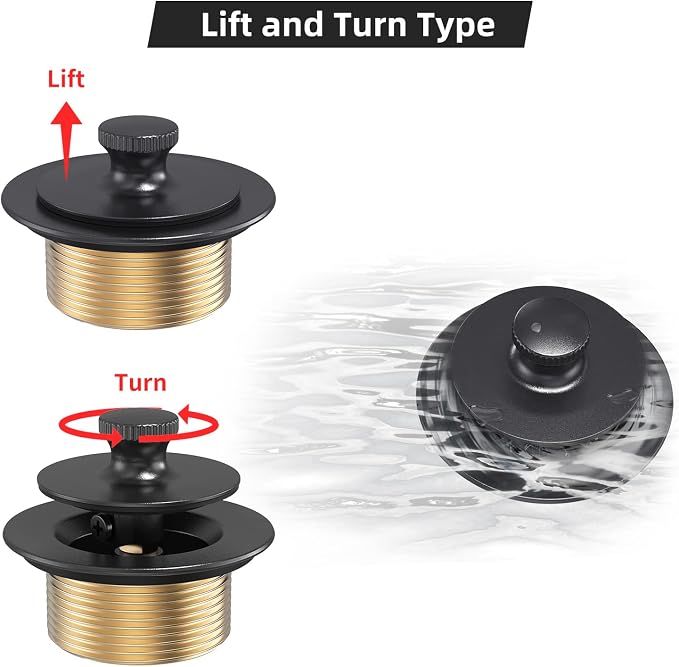 Matte Black Tub Drain and Overflow Kit, Replacement Bath Tub Drain Trim Set - Image 5