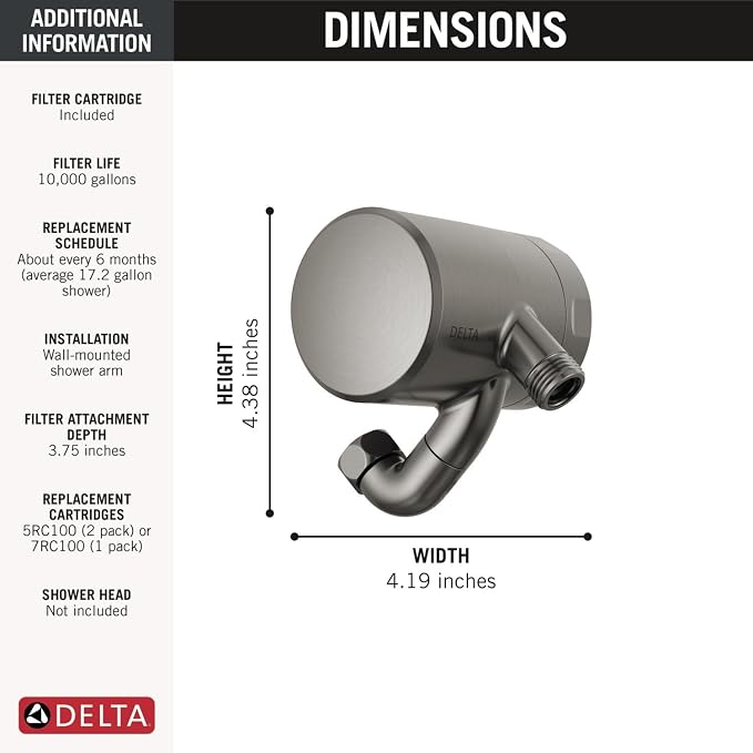 Delta Faucet Clarifi Premium Shower Filter Attachment - Image 7