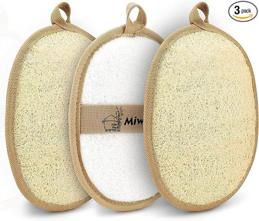 Natural Loofah Exfoliating Body Scrubber, Loofah Bath Sponge, Luffa by MiwPiw