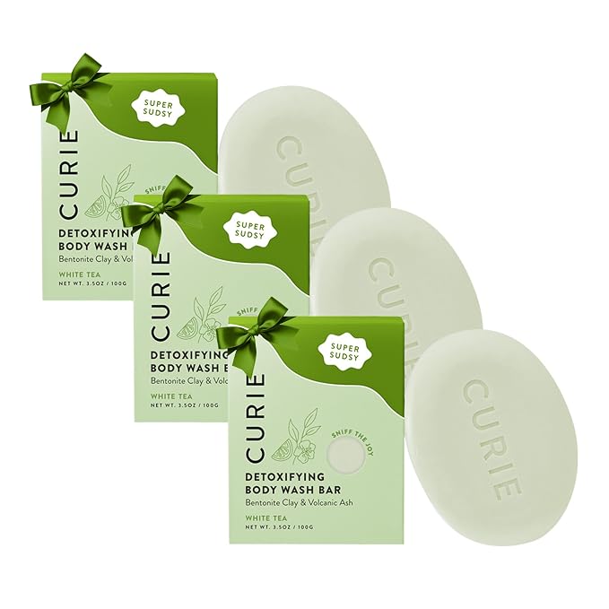 Curie White Tea Detoxifying Body Wash Bar – Sulfate-Free, Vegan Cleansing Bar by Curie